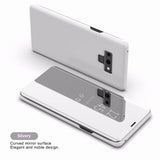 Bakeey Smart Sleep Window View Bracket Protective Case For Samsung Galaxy Note 9 Plating Mirror Magnetic Flip