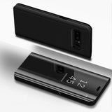 Bakeey Smart Sleep Window View Bracket Protective Case For Samsung Galaxy Note 8 Plating Mirror Magnetic Flip