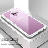 Bakeey Clear Tempered Glass Back Cover TPU Frame Protective Case for Samsung Galaxy Note 9/S9/S9 Plus/Note 8/S8/S8 Plus/S7 Edge