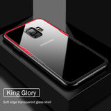 Bakeey Clear Tempered Glass Back Cover TPU Frame Protective Case for Samsung Galaxy Note 9/S9/S9 Plus/Note 8/S8/S8 Plus/S7 Edge