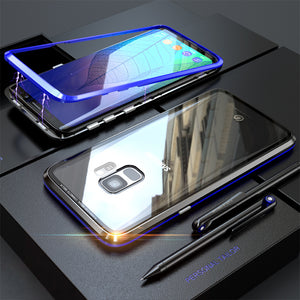 Bakeey 360° Magnetic Adsorption Metal Clear Glass Protective Case for Samsung Galaxy S9/S9 Plus