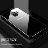 Bakeey Clear Tempered Glass Back Cover TPU Frame Protective Case for Samsung Galaxy Note 9/S9/S9 Plus/Note 8/S8/S8 Plus/S7 Edge