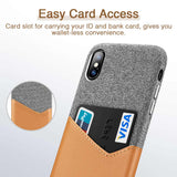 Case fCover High Grade Leather with Soft Fabric Thin Light Card Slot Shockproof Case