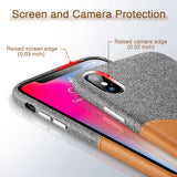 Case fCover High Grade Leather with Soft Fabric Thin Light Card Slot Shockproof Case