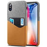 Case fCover High Grade Leather with Soft Fabric Thin Light Card Slot Shockproof Case