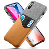 Case fCover High Grade Leather with Soft Fabric Thin Light Card Slot Shockproof Case