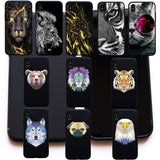 Cool Geometric Animals Tiger Lion Bear Wolf Dog soft Cover Case