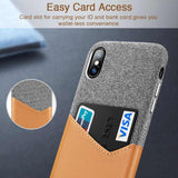 Case fCover High Grade Leather with Soft Fabric Thin Light Card Slot Shockproof Case