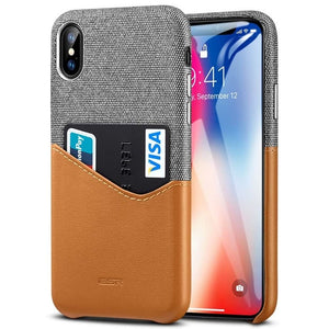 Case fCover High Grade Leather with Soft Fabric Thin Light Card Slot Shockproof Case